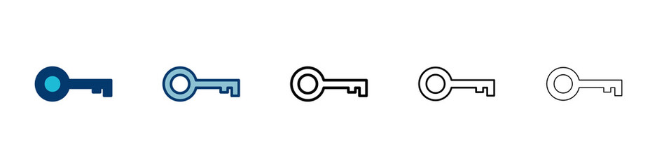 Key icon vector isolated on white background. Key vector icon. Key symbol. security