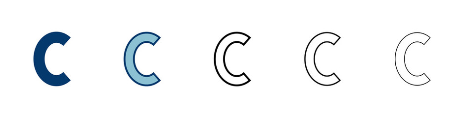 Copyright icon vector isolated on white background. copyright symbols