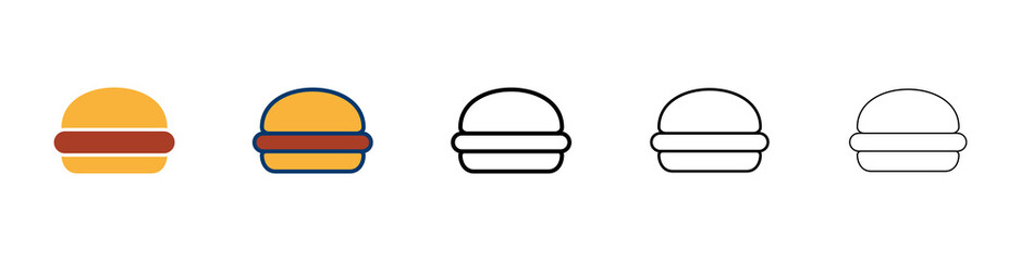 Fototapeta premium Hamburger icon vector isolated on white background. Burger and hamburger icon. Fast food vector icon