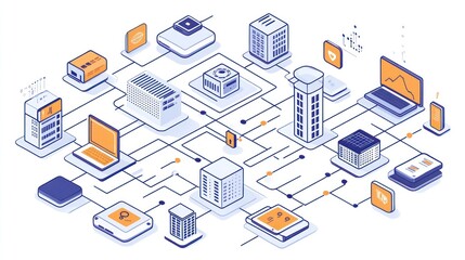 Smart City Network Data Center, IoT, Buildings, Cloud Computing, Connection, Digital Transformation, Security, Technology, Infrastructure