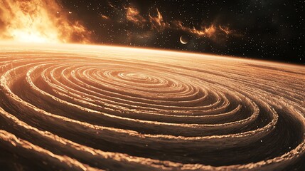 Fototapeta premium A stunning view of atmospheric patterns in a distant planet's sky.