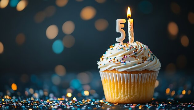 Birthday cupcake number 51 celebration