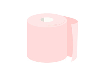 ピンク色のトイレットペーパーのイラスト