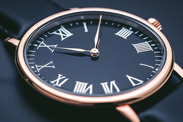 Close-up luxury watch on dark background