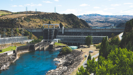 Naklejka premium Roxburgh dam hydro station in new zealand 