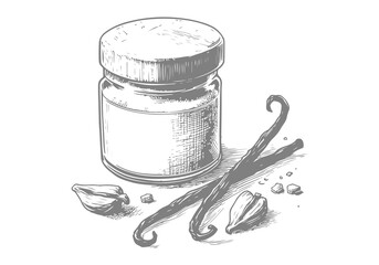 Vanilla Hand Drawn Illustration Sketch Vector Isolated