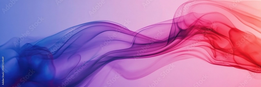 Poster Colorful swirls of smoke flow gracefully through the air creating a mesmerizing abstract pattern at sunset. Generative AI