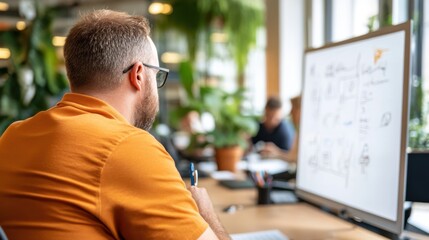 Brainstorming creative marketing strategies in a modern office setting