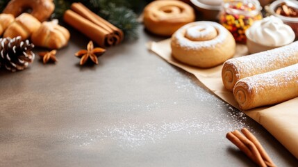 Holiday baking joy with festive treats and delightful aromas filling the air