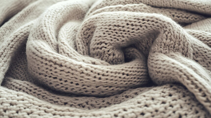Obraz premium Beige Knitted Fabric Texture Background