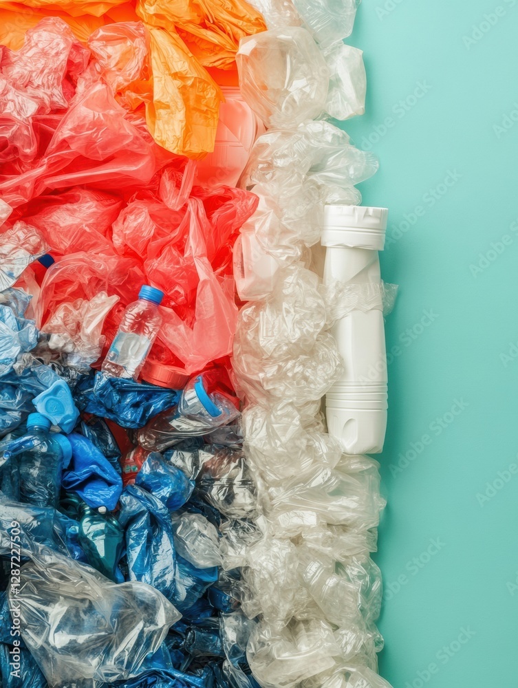 Poster transition from waste to value showcasing plastic recycling efforts in waste management and environm