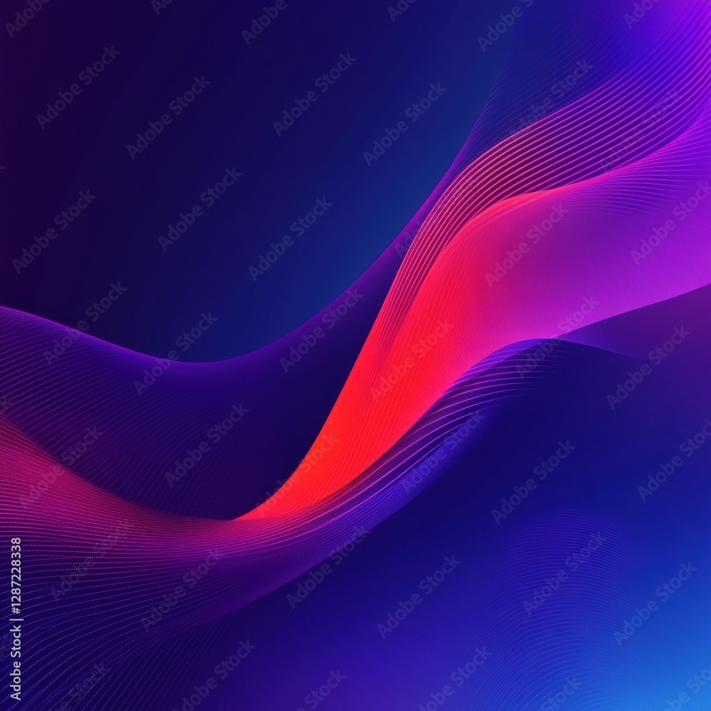 Fototapete colorful abstract shapes blend in smooth curves creating a vibrant digital artwork with dynamic shad