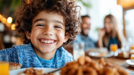 Joyful breakfast moments shared between mother and son in Brazil