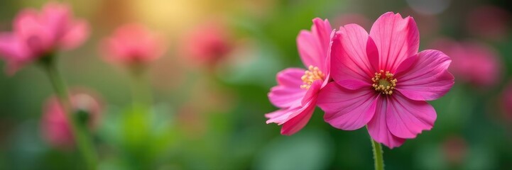 Fototapeta premium Buds on pink double dianthus flowers in garden, gardening, blooms, petals