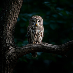 Fototapeta premium Owl staring in the moonlight