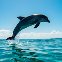 Fototapeta premium Dolphin leaping above ocean surface