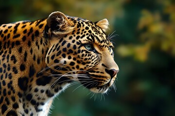 Fototapeta premium The Star Tiger whose skin is filled with round patterns and contrasting colors, its mysterious nature, every step is agile, reflecting strength and elegance in one body