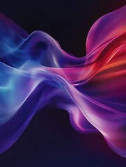 Colorful abstract waves with smooth gradients and dynamic flow showcasing vibrant hues in a dark background. Generative AI