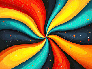 Vibrant 70's, 80's and 90's Vintage Abstract Background