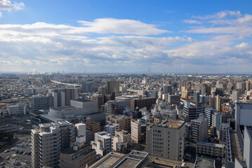 Obraz premium 堺市から淡路島を望む風景