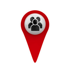Group map pointer, icon on a white background