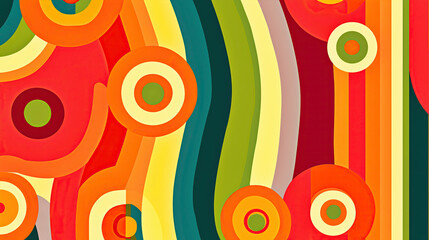 Fototapeta premium Vibrant 70s, 80's and 90's Vintage Colors Background