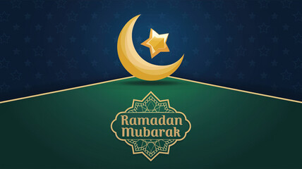 Naklejka premium 2D DESIGN Ramadan crescent Eid decor Islamic items DESIGN VECTOR POSTER 