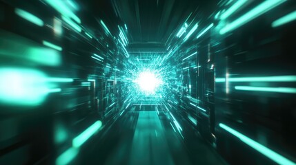 Cyberpunk Neon Tunnel: A Journey Through Digital Space