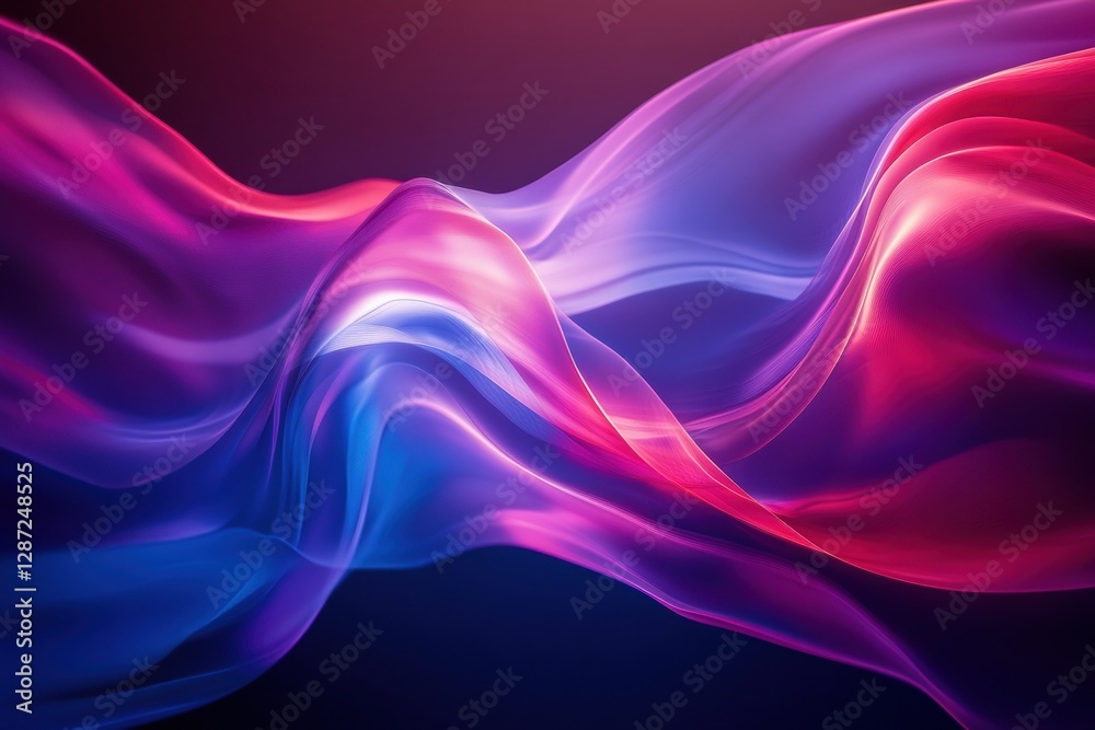 Poster vibrant flowing fabric sways gracefully under soft lighting in a colorful artistic display. generati