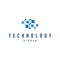 Obraz premium cell neuron technology logo design illustration data simple abstract modern template brand product