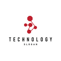 cell neuron technology logo design illustration data simple abstract modern template brand product