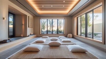 Obraz premium Serene Meditation Room: A Sanctuary of Tranquility