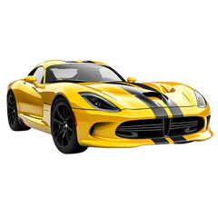 Yellow Sports Car Isolated on Transparent Background