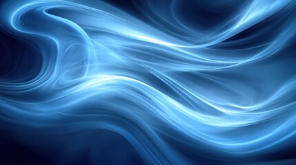 Naklejka premium Abstract blue glowing wave background.