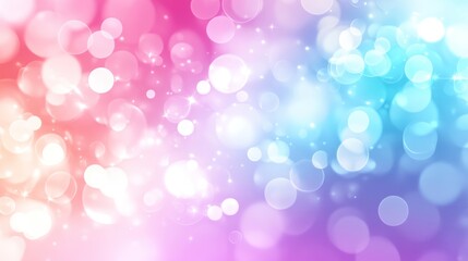 Fototapeta premium Pastel bokeh lights background; pink, blue, white sparkles; design element
