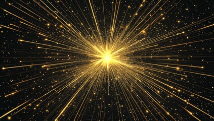 Golden light burst, space, background, celebration, abstract, design