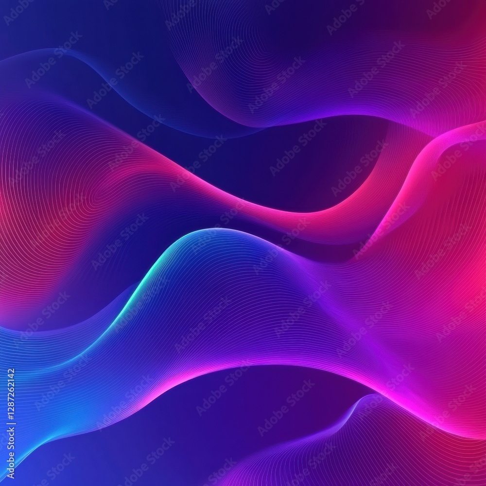 Aufkleber Colorful abstract waves create a vibrant display of flowing patterns in deep hues and smooth gradients. Generative AI