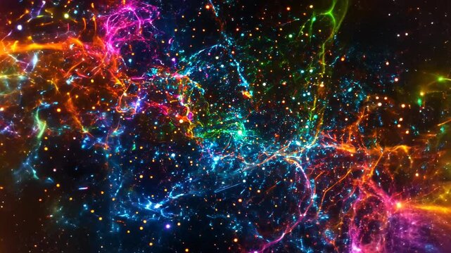 Celestial Aurora, A Vibrant Display of Cosmic Radiance in Deep Space
