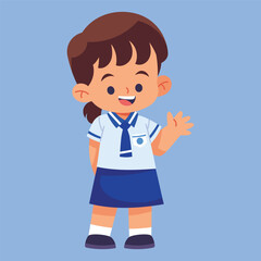 vector kids wear kindergarten school uniform