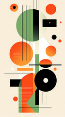 Obraz premium illustration with orange green and black shapes shapes design poster background