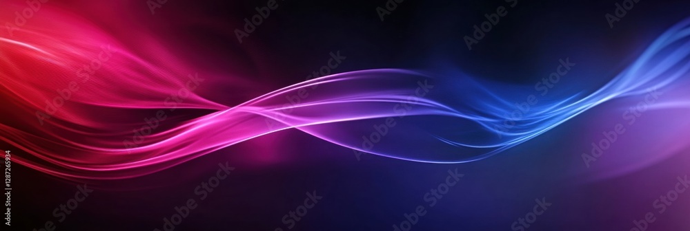 Aufkleber Colorful abstract wave patterns flowing through a dark background during a digital art display. Generative AI