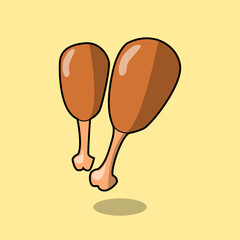 Fast Food Chicken Stick Cartoon Illustration