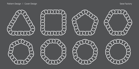 체인링을 이용한 다각형의 라인 디자인