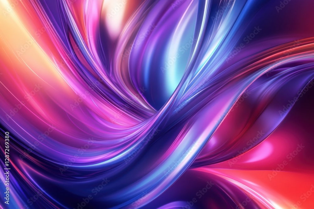 Fototapete Vibrant swirls of color create a mesmerizing abstract design in vibrant shades. Generative AI