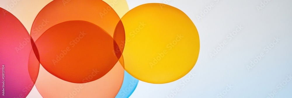 Aufkleber Colorful overlapping circles create a vibrant abstract design showcasing warm and cool tones in harmonious balance. Generative AI