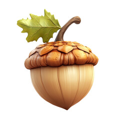Oak Acorn Illustration: A detailed illustration of a perfect acorn, featuring its cap, shell, and leaf. It’s a perfect symbol of nature's simple beauty and the promise of new beginnings.