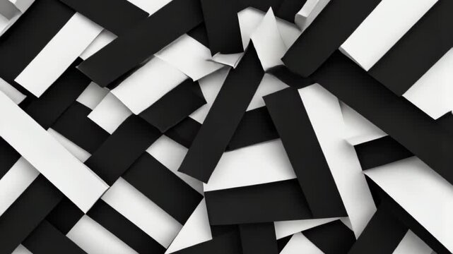 Abstract black and white interwoven ribbon pattern creating a geometric grid flat surface Minimalist abstract background design with contrasting monochrome elements Contemporary texture decoration