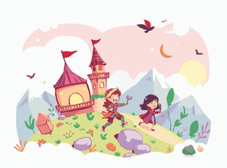 Dreamy Fantasy Adventures: Fun and Colorful Vector Art for Kids
