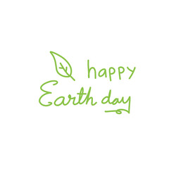 happy earth day lettering