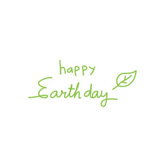 happy earth day lettering